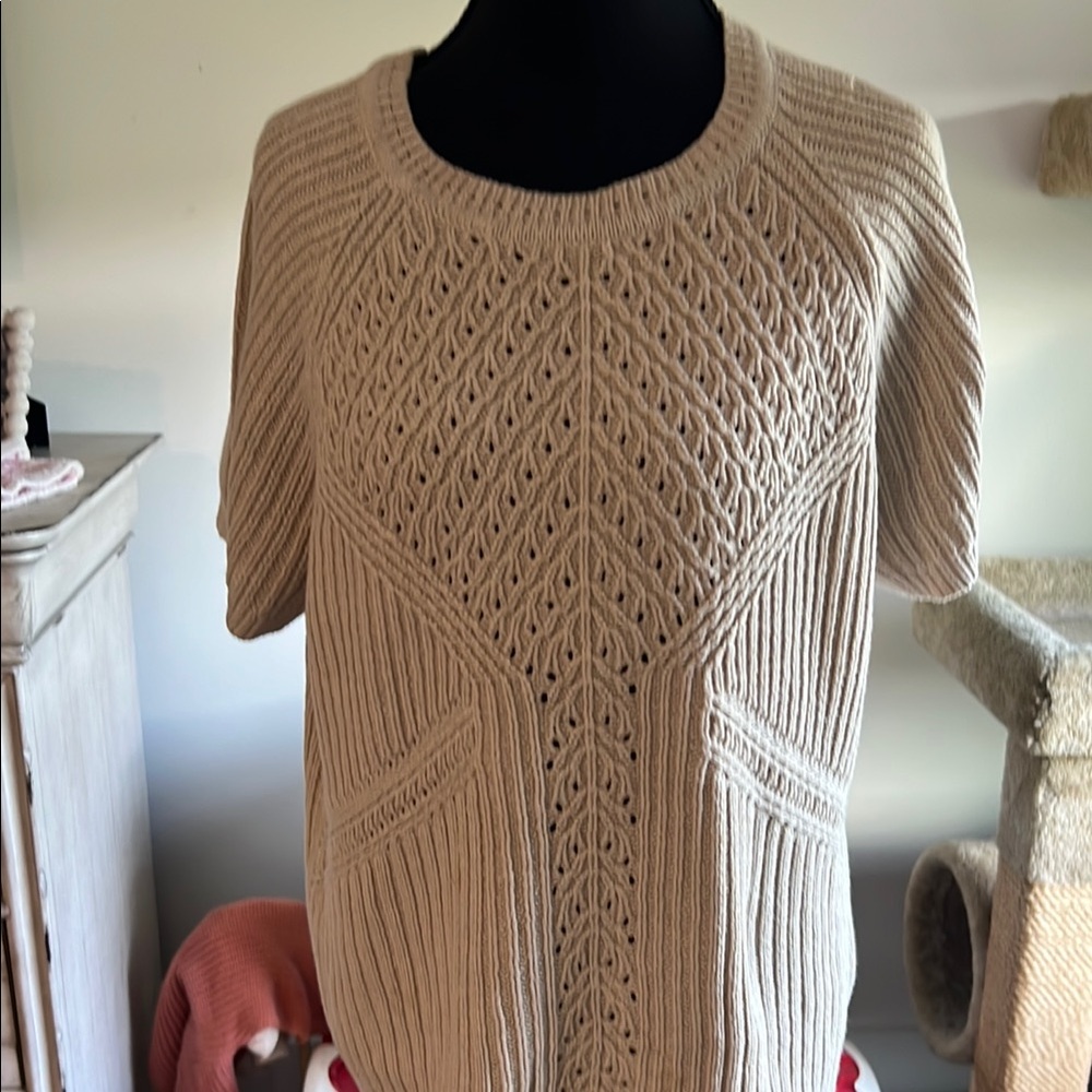 Coldwater Creek Textured Knit Sweater - Cream